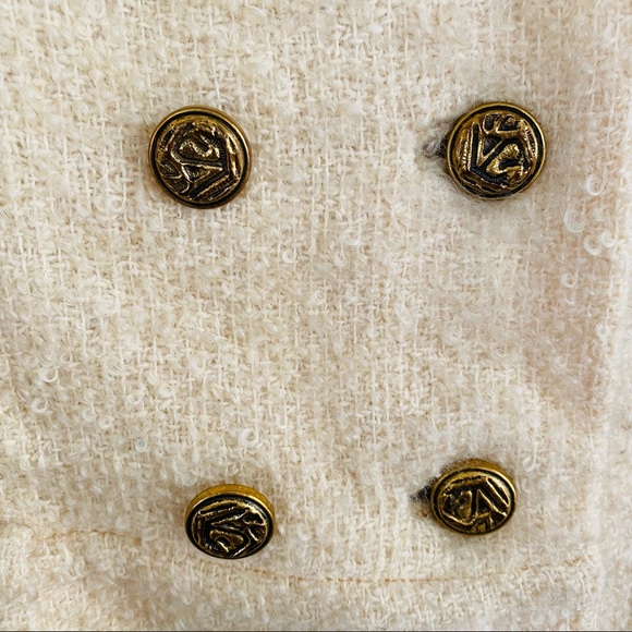 1966 Vintage Wool Wedding Coat w/Animal Print Faux Fur Collar - Picture 4 of 10